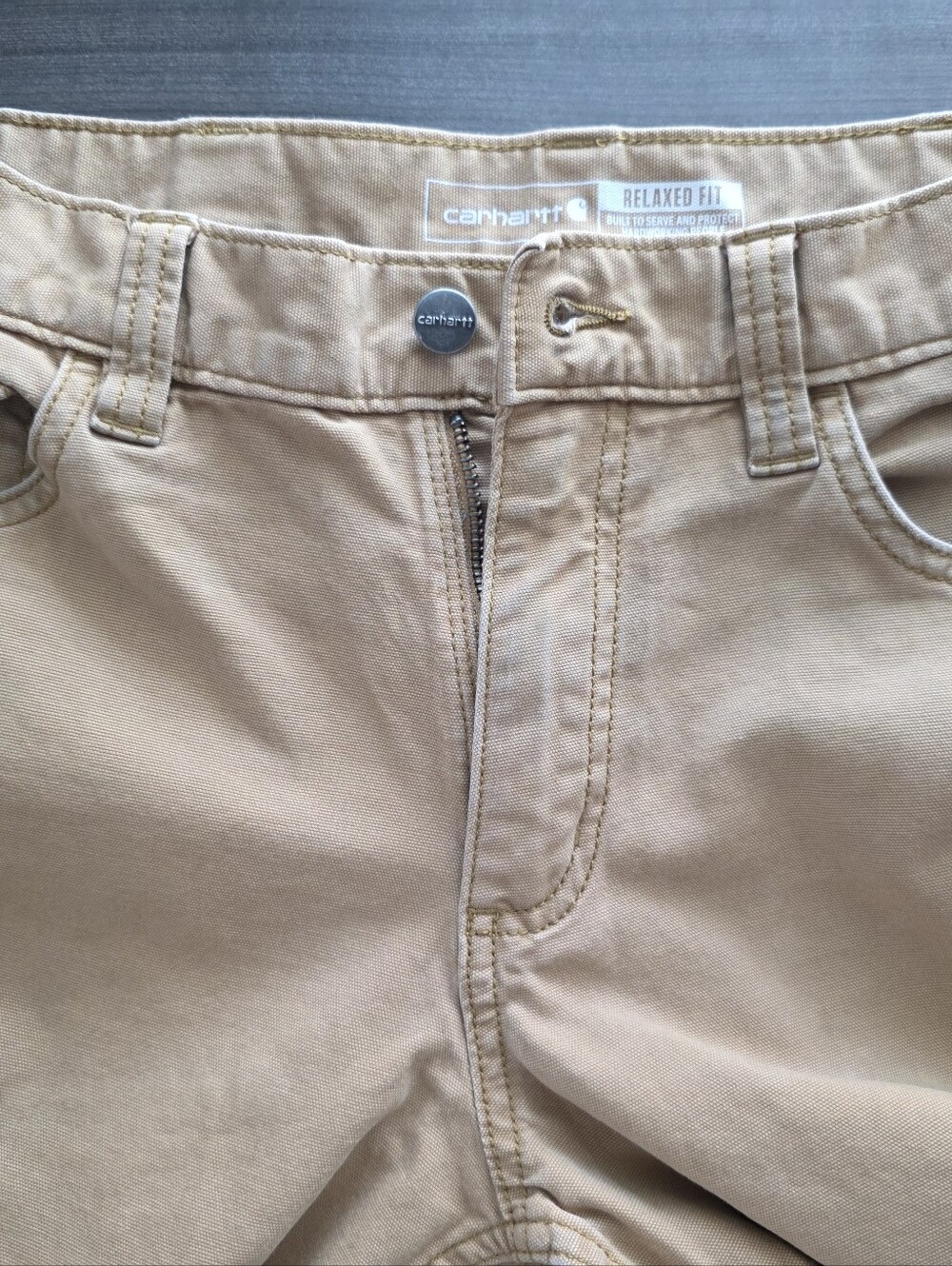 Carhartt Hickory Brown Straight Leg Workwear Pants Mens Size 32x30 Relaxed Fit - Picture 7 of 9
